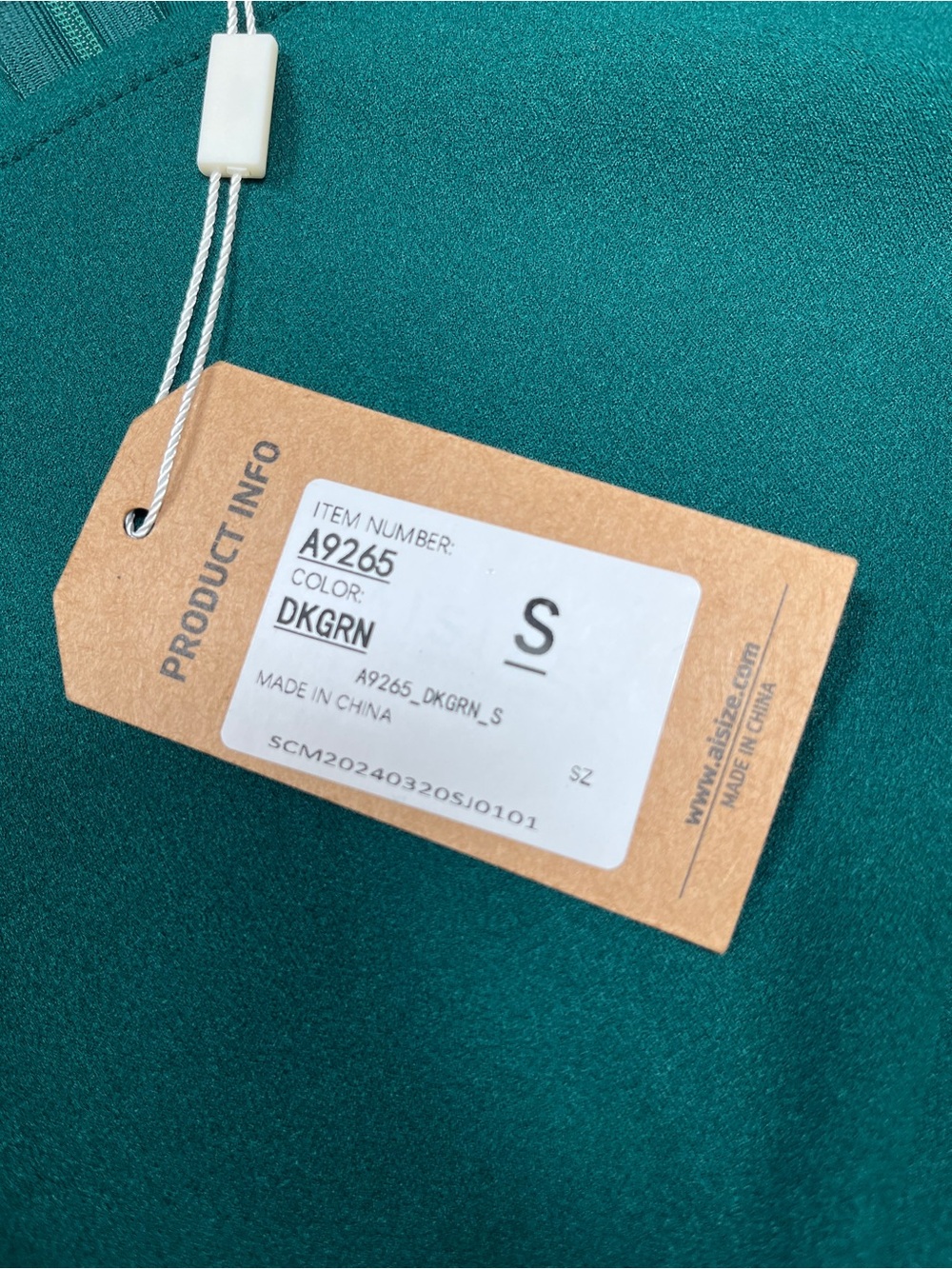 AISIZE Dark Green Ruched Sheath Dress Asymmetric Ruffle 3/4 Sleeve Small NWT - Picture 16 of 16